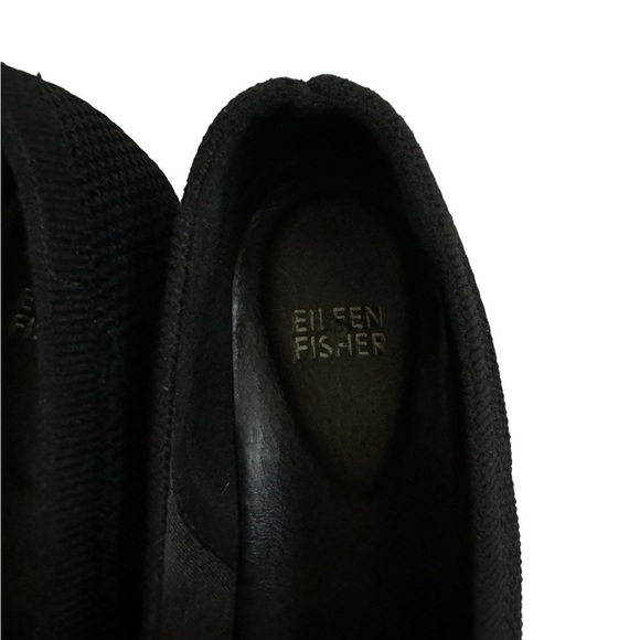 Eileen Fisher Heaven Black Stretch Wedge Slip On Flats Shoes Size 9.5 - Picture 10 of 11
